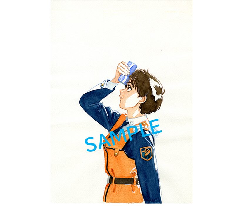 Patlabor HEADGEAR exhibition flyer at Abeno Harukas Osaka featuring Ingram robot design.