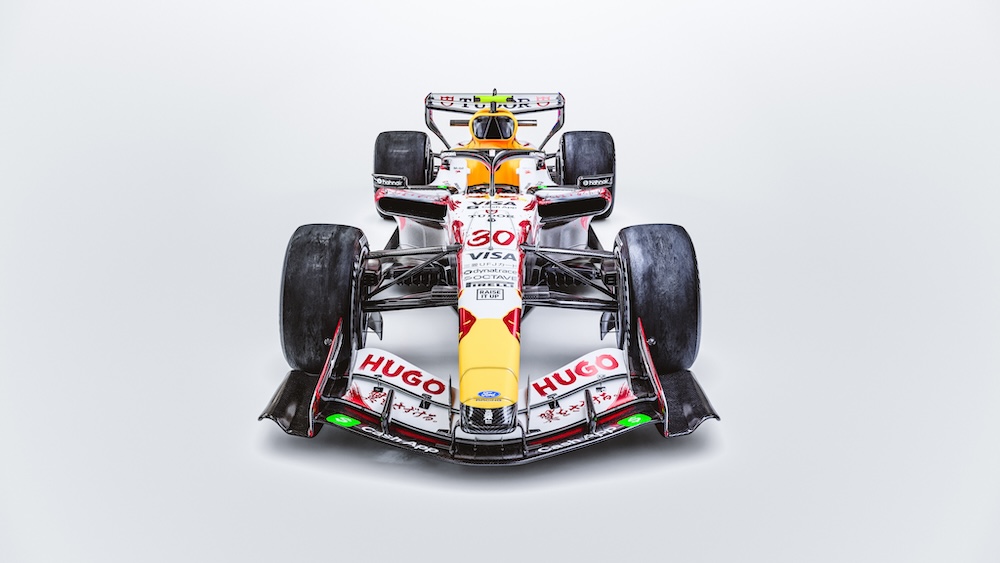 Visa Cash App Racing Bulls F1 car with special Cherry Edition livery for Japan GP.